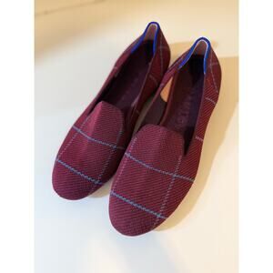 Rothy's The Loafer slip-on shoes Burgundy Grid size 7.5